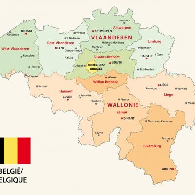 Carte regions belgique